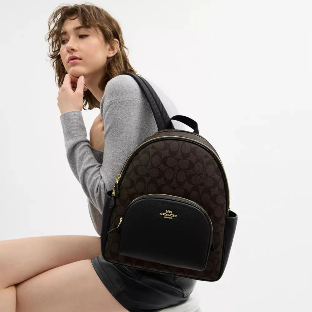 Coach Court Backpack In Signature Canvas 2