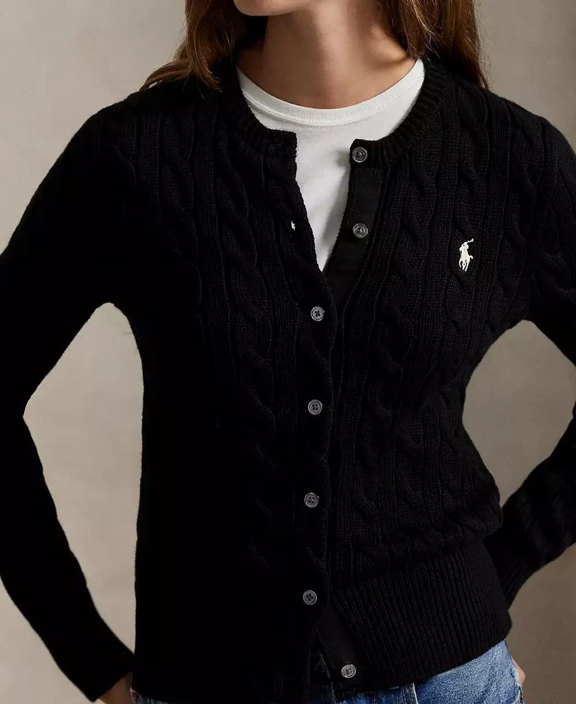 Ralph Lauren Women
s Cable-Knit Cotton Crewneck Cardigan Sweater 3
