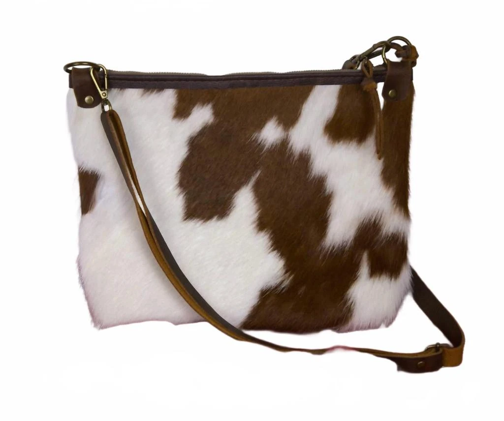 Hawks 
Doves Loretta Pouch In Brown And White Spots