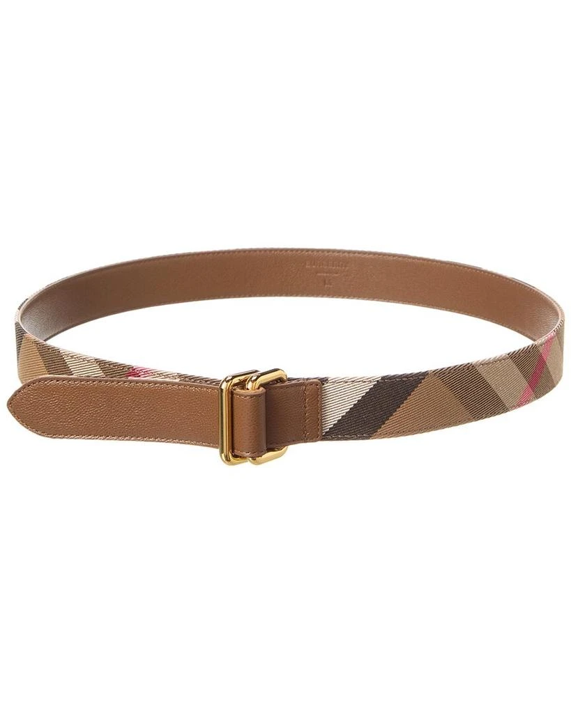 Burberry Reversible Check Canvas & Leather Belt 1