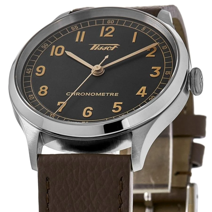 Tissot Heritage 1938 Automatic COSC Grey Dial Leather Strap Men's Watch 2