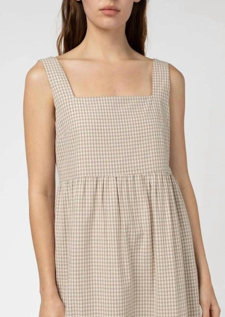 MOD REF Gingham Dress In Taupe 3