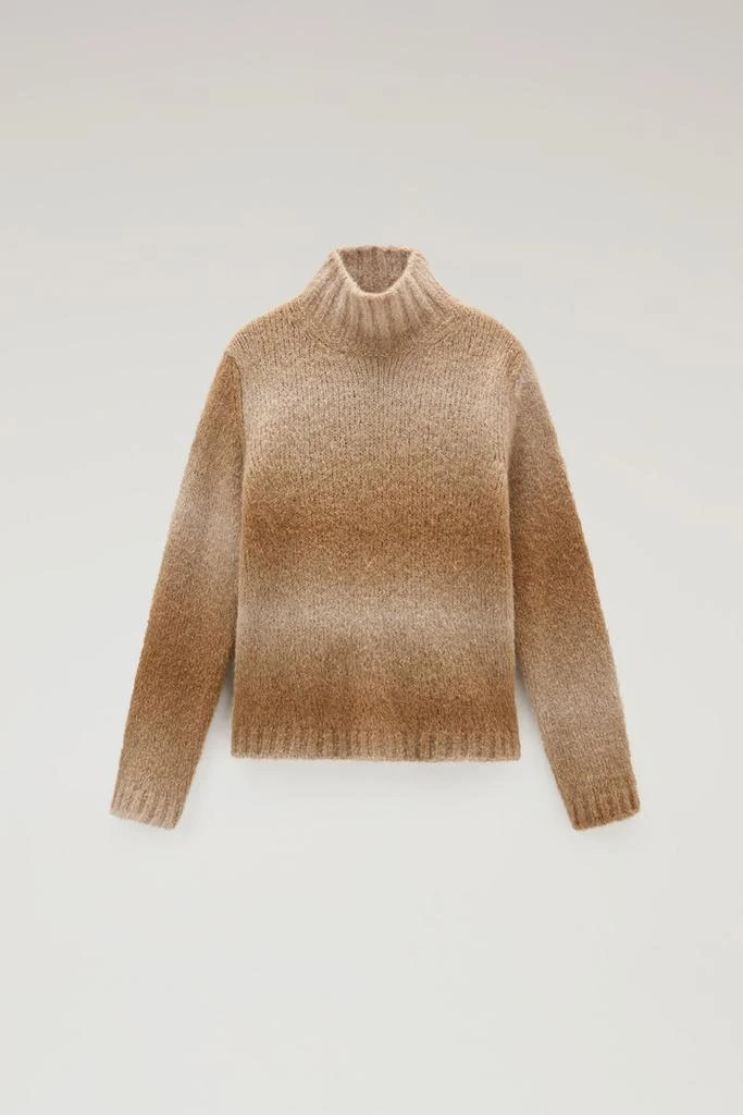 WOOLRICH Turtleneck Sweater in Alpaca Blend with Dégradé Effect - Women - Beige 5