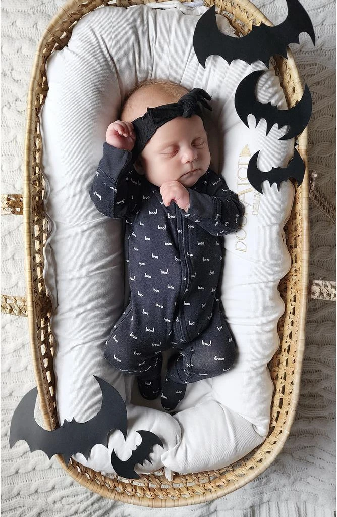 L'ovedbaby Halloween Boo Print Fitted One-Piece Organic Cotton Footie Pajamas 3