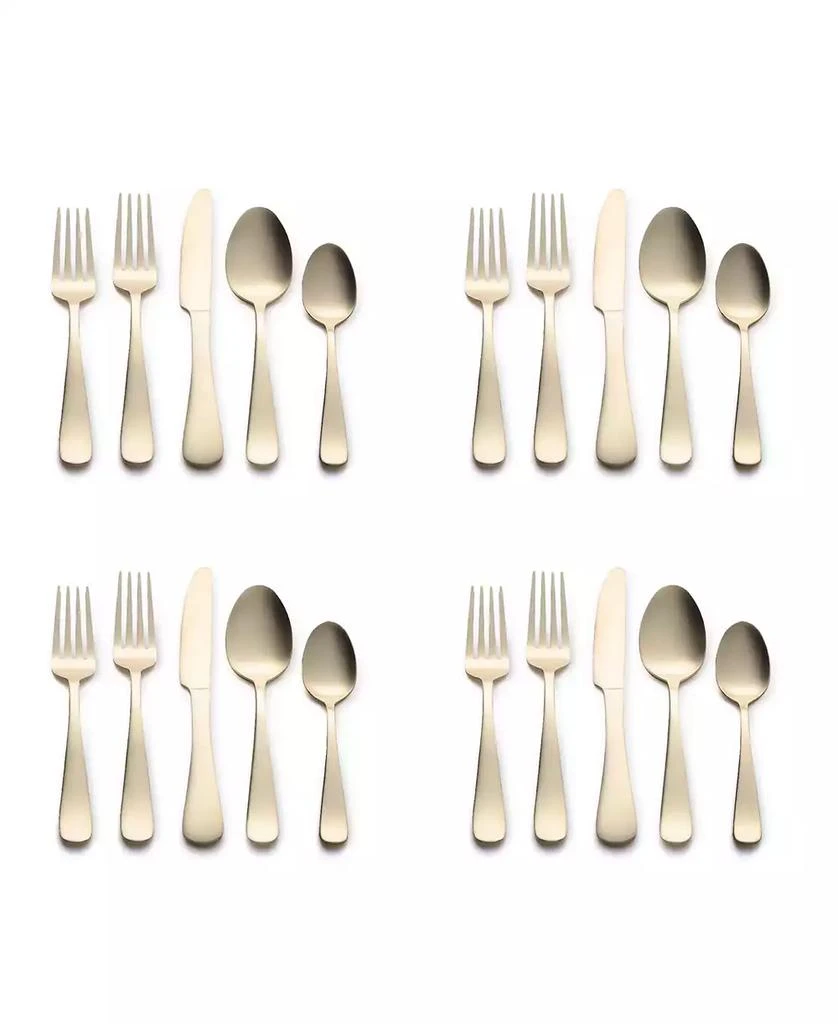 Kitchinox Alton Bay Gold Satin 20-Pc. Flatware Set, Service for 4 6