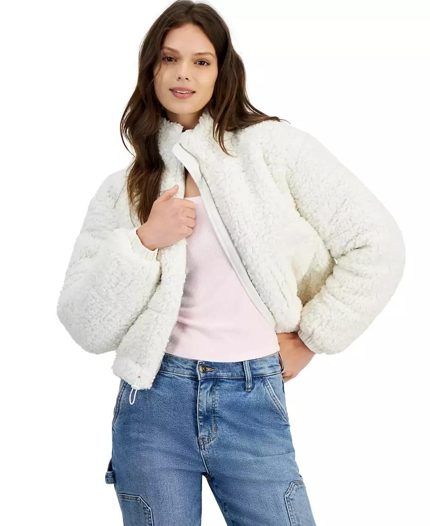 And Now This Women's Faux Sherpa Front-Zip Jacket, Created for Macy's 1