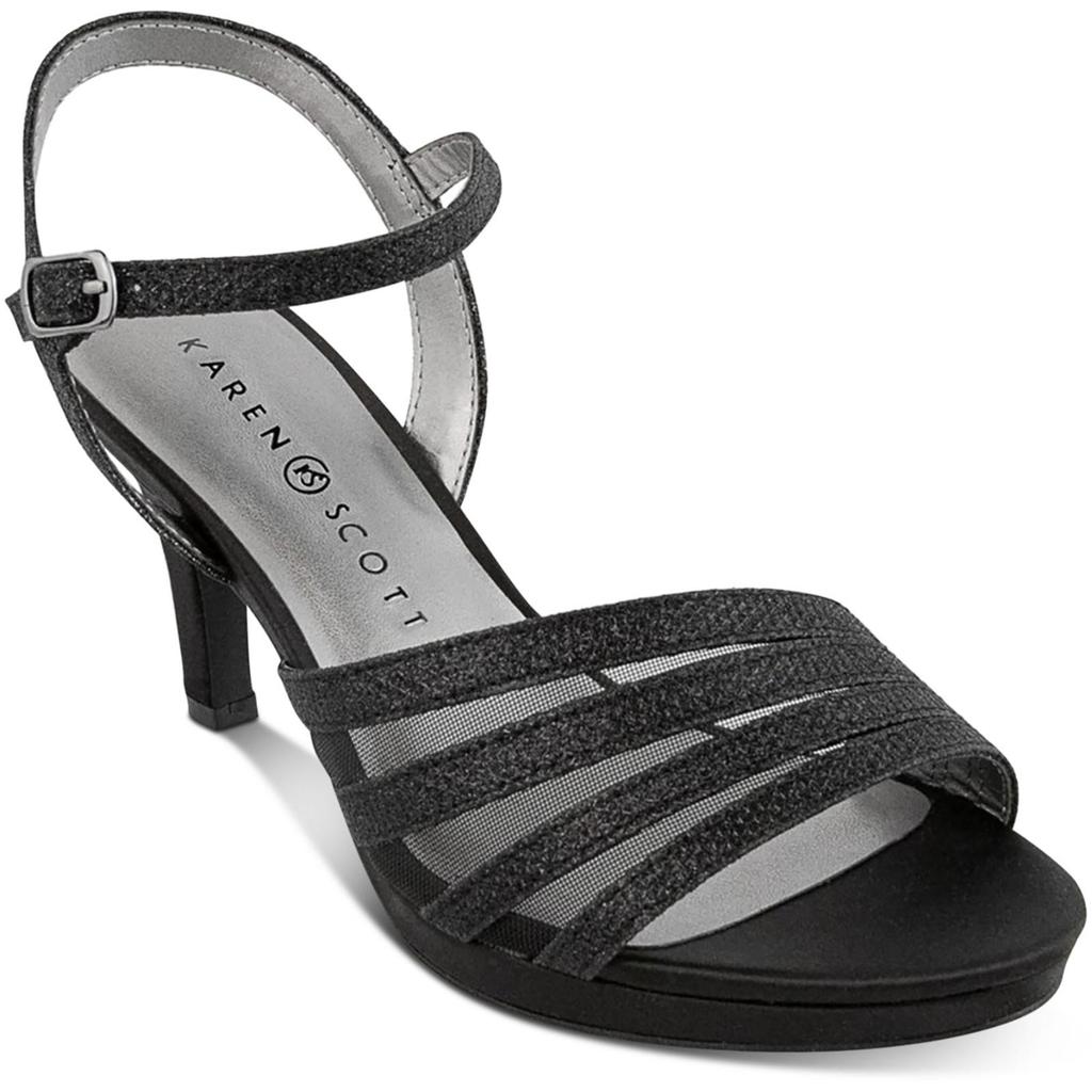 Karen Scott Darlaa Womens Metallic Glitter Ankle Strap