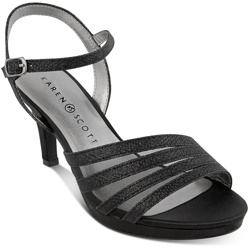 Karen Scott Darlaa Womens Metallic Glitter Ankle Strap 2