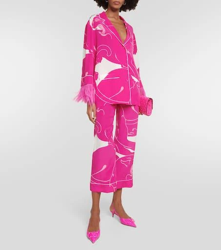 Valentino Panther crêpe de chine pants 2