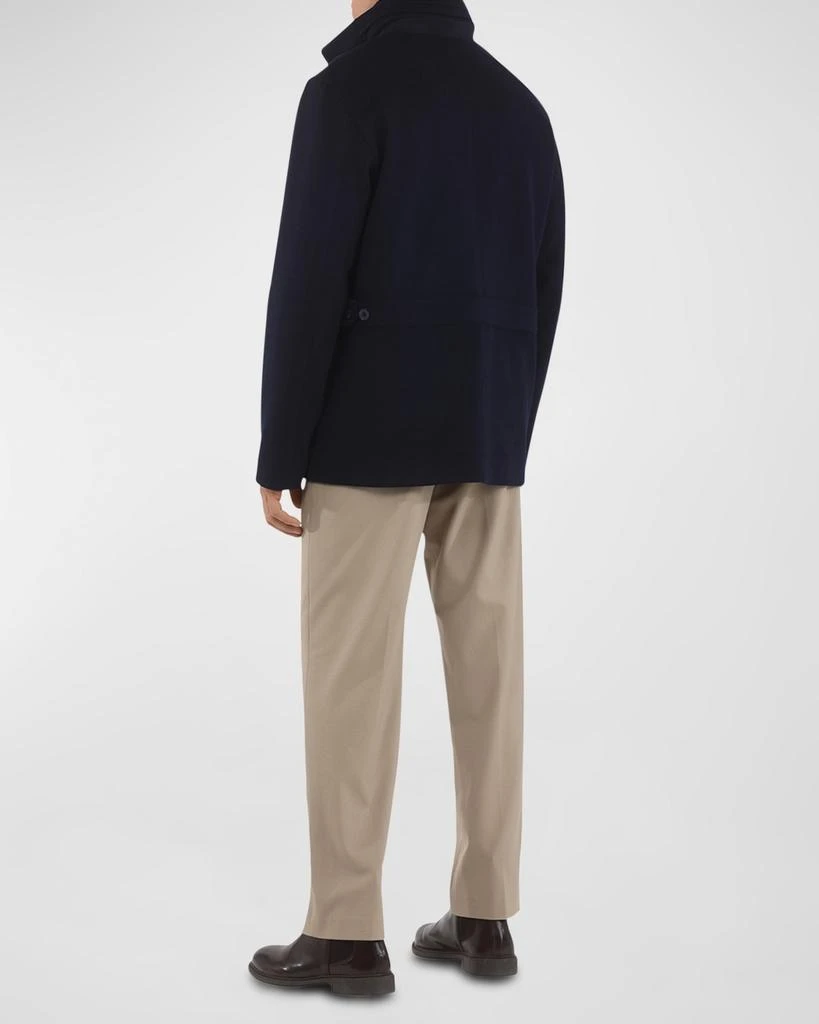 Gorski Men
s Loro Piana Wool Jacket with Detachable Lamb Shearling Collar 4