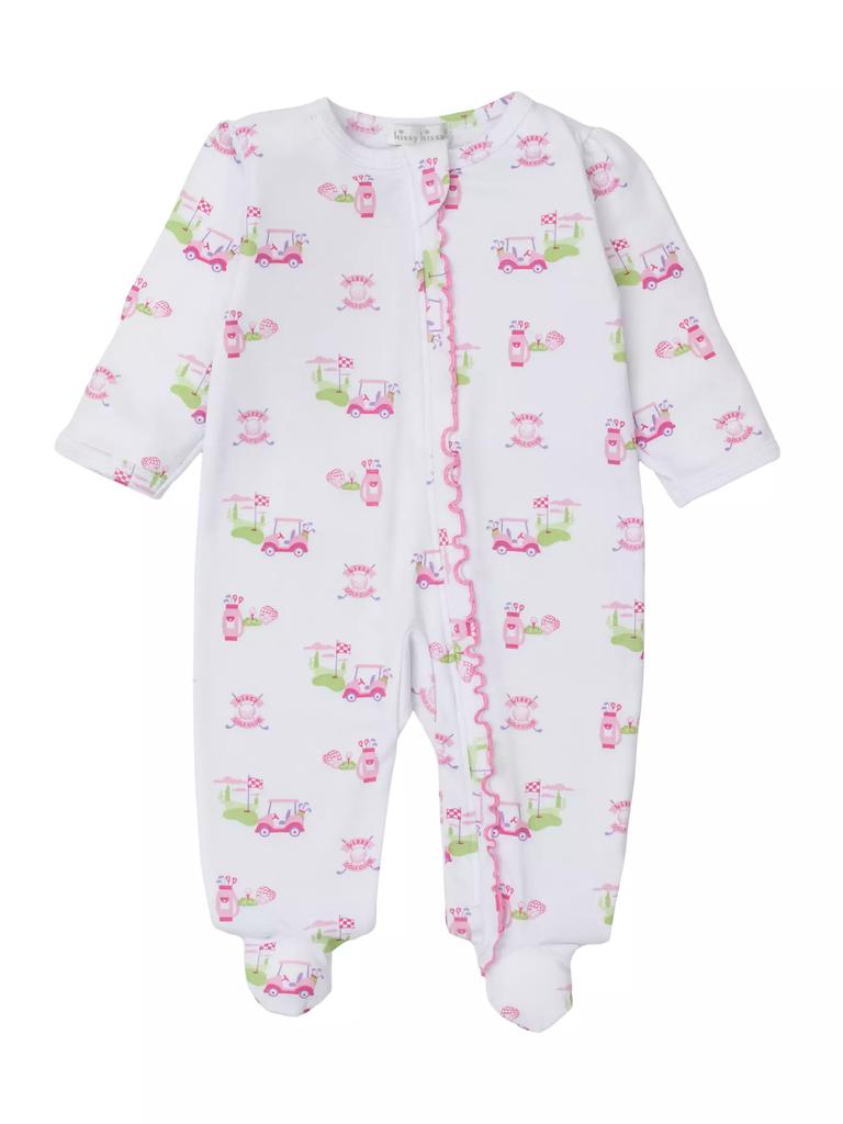 Kissy Kissy Baby Girl's Ruffle-Trim Golf Print Footie