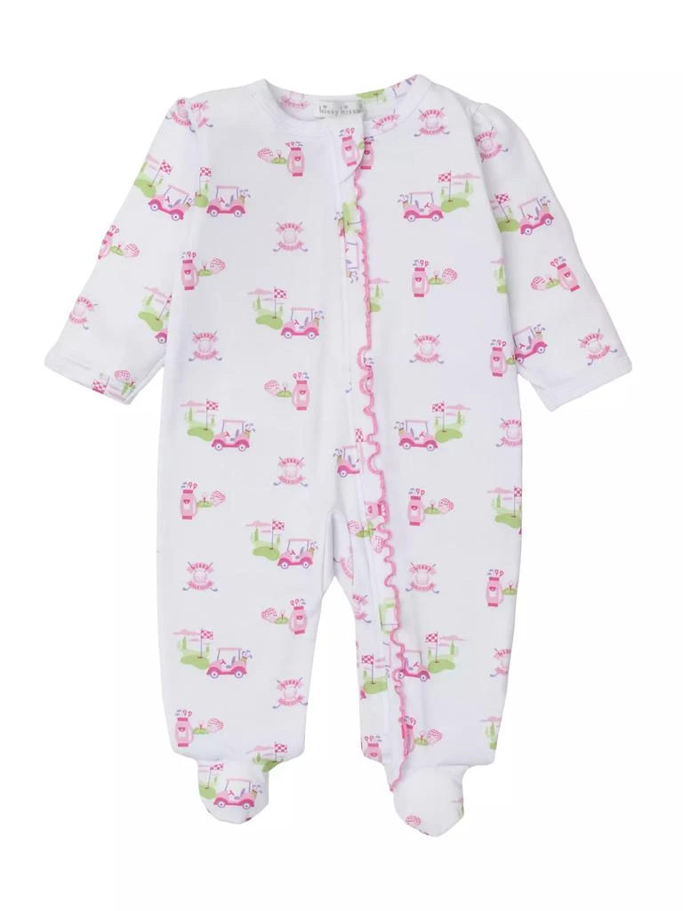 Kissy Kissy Baby Girl's Ruffle-Trim Golf Print Footie 1