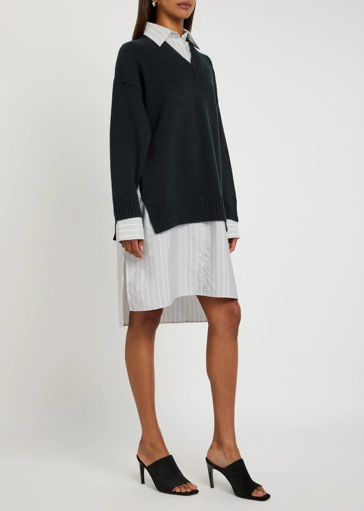 Stella McCartney Layered wool and silk-blend mini shirt dress 2