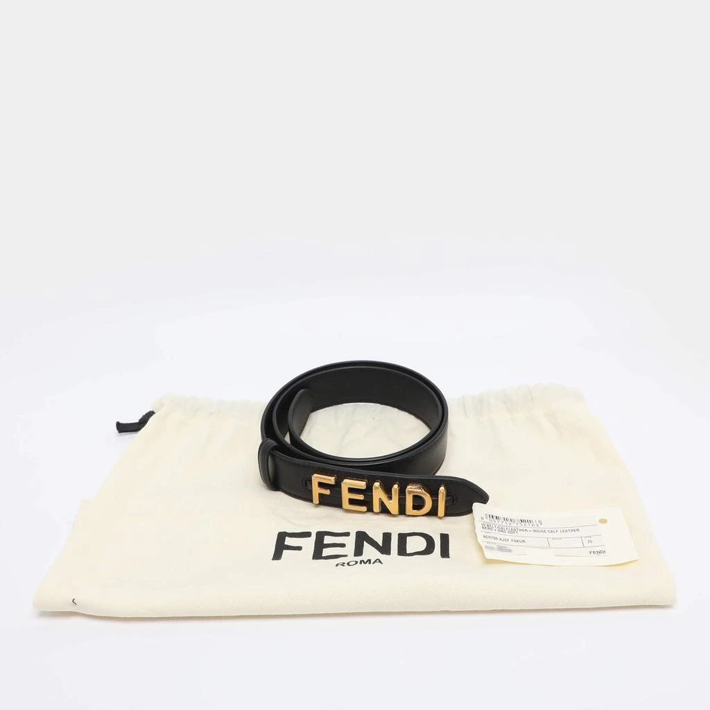 Fendi Black Leather Fendigraphy Waist Belt 75CM – On Sale  display picture 2