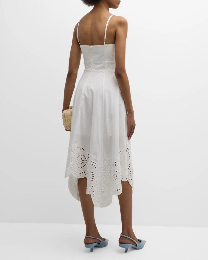 Milly Camilla Embroidered Handkerchief Midi Dress 6