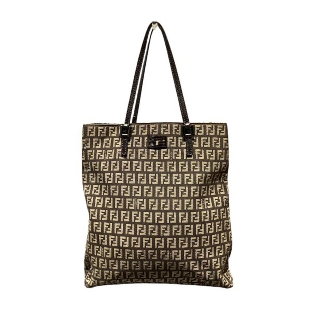 Fendi SMALL CROCHET RAFFIA SHOPPING BAG FF BEIGE - Tote Bags