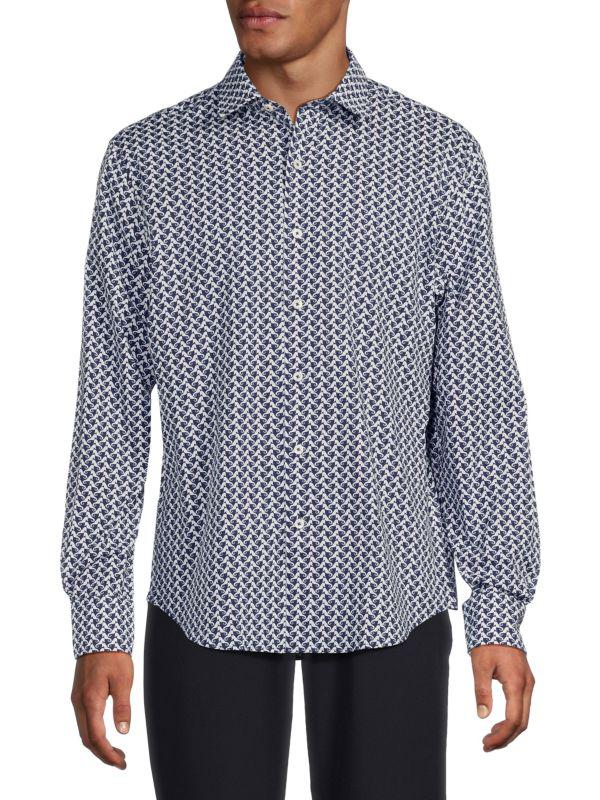 BUGATCHI Julian Print Long Sleeve Shirt
