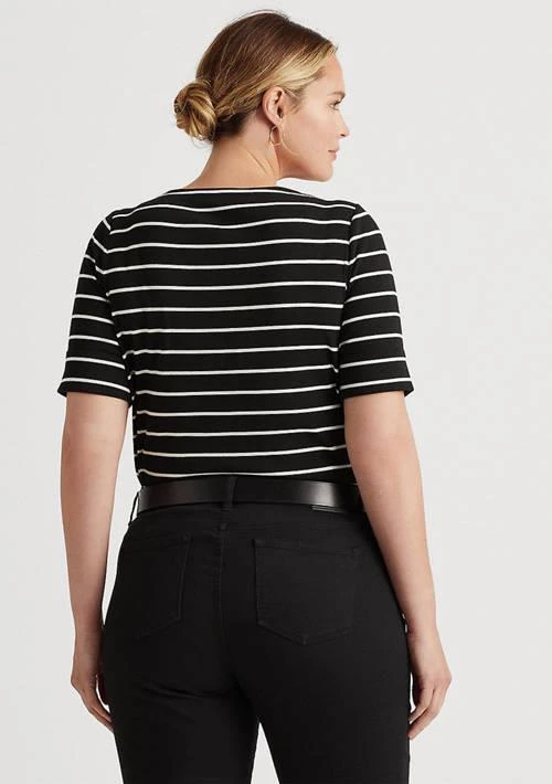 Ralph Lauren Ralph Lauren Plus Size Striped Boat Neck Top 2