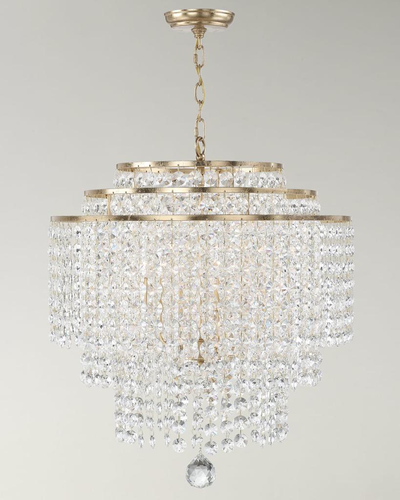 Crystorama Gabrielle 6-Light Antique Gold Chandelier