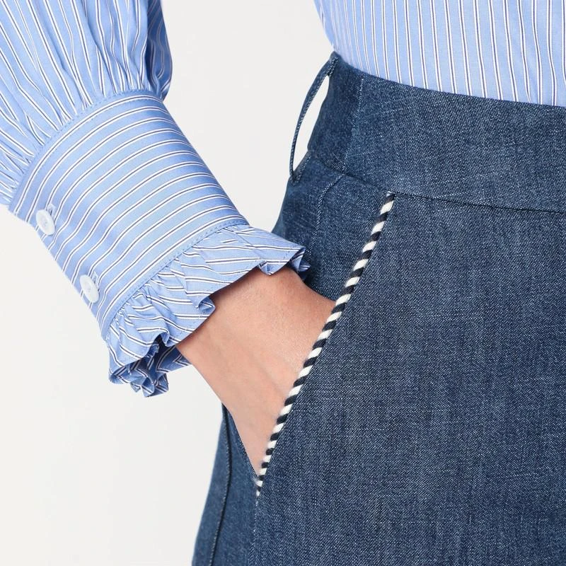 Valentino Blue trousers in Chambray Denim 5