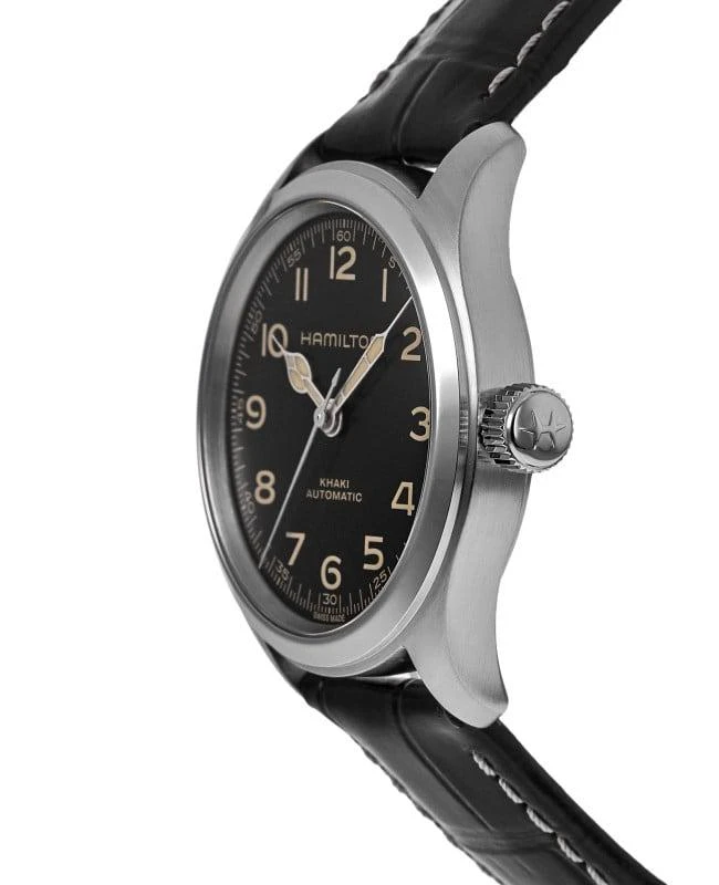 Hamilton Hamilton Khaki Field Murph 38mm Automatic Black Dial Leather Strap Men's Watch H70405730 3