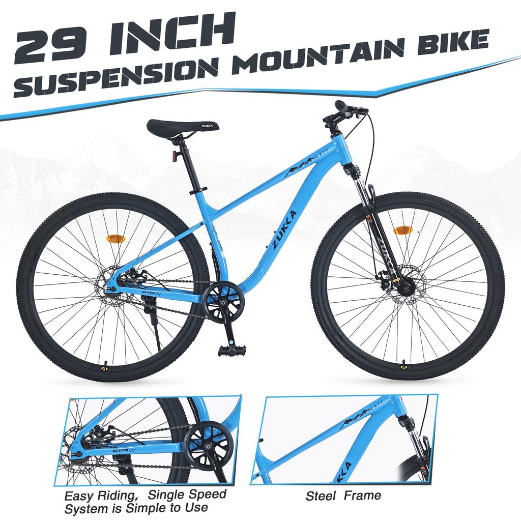 Streamdale Furniture 29" Single-Speed Mountain Bike with Front Suspension
