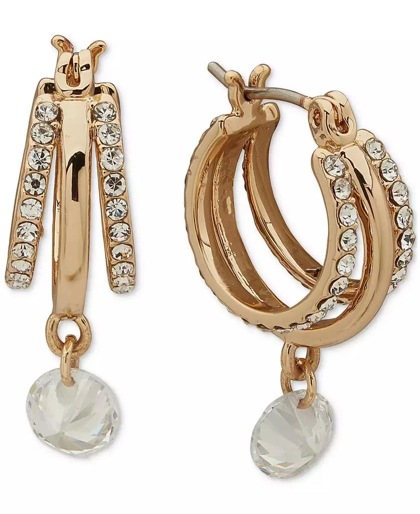 Shop Gold-Tone Crystal Spike Stone Multirow Hoop Small Earrings