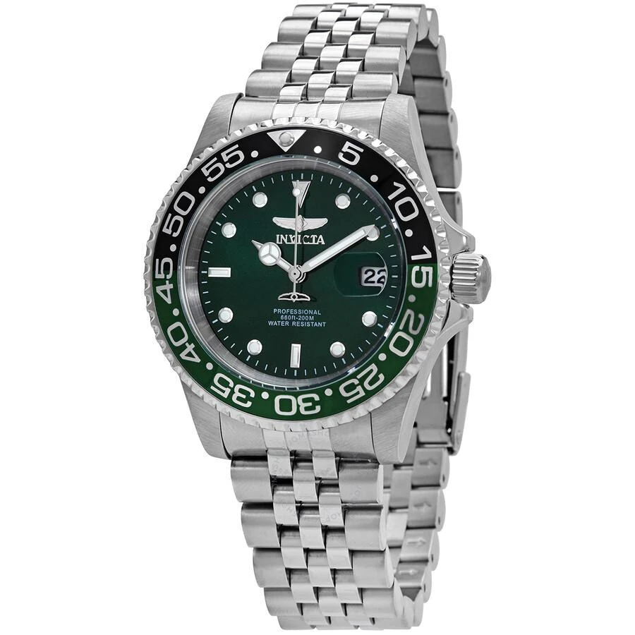 Invicta Pro Diver Quartz Green Dial Sprite Bezel Men's Watch 34105 1