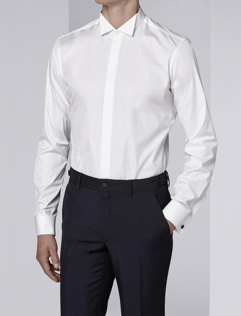 Fursac Fursac - Chemise Cérémonie Col Cassé Popeline Blanche - Blanc