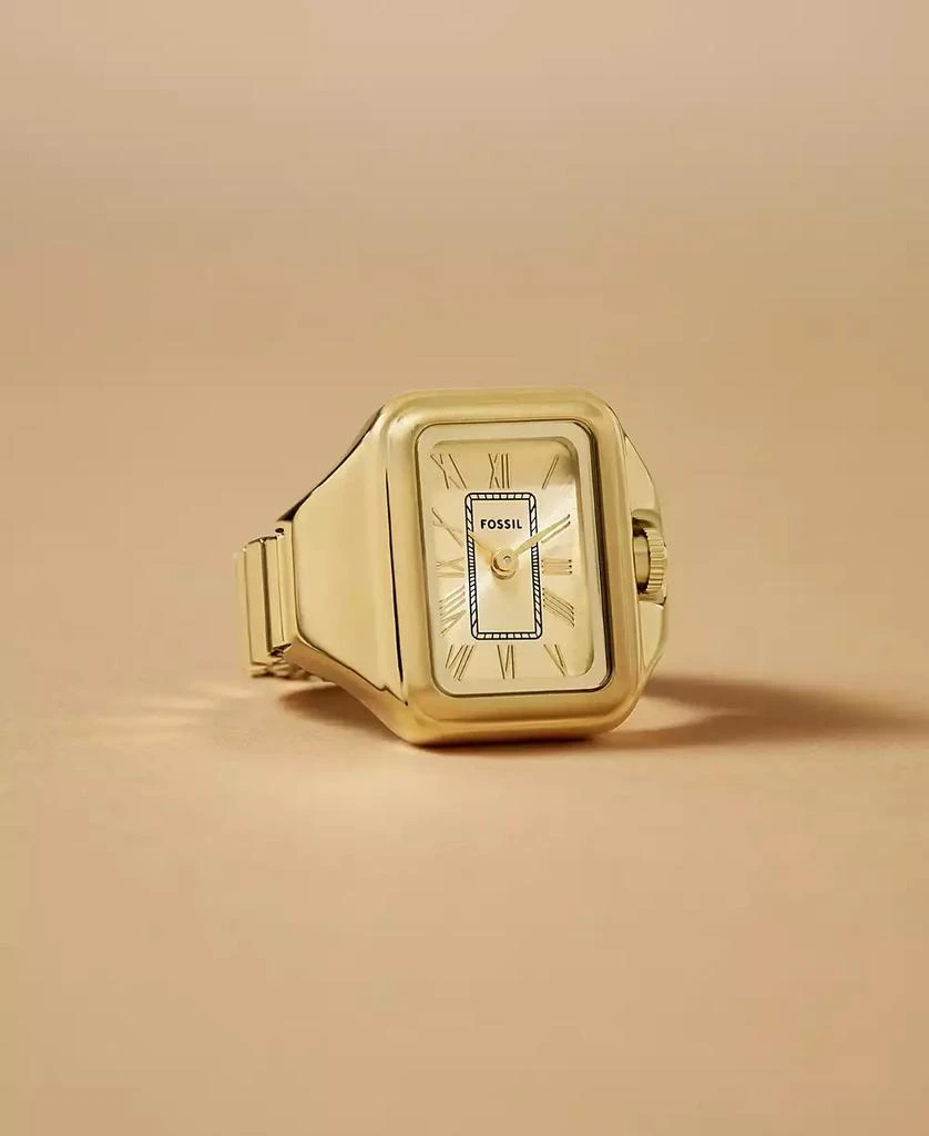 Fossil Women's Raquel Two-Hand Gold-Tone Stainless Steel Ring Watch 14mm 2