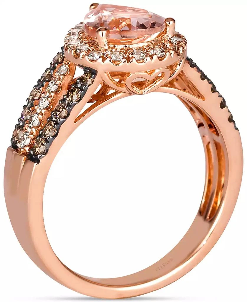 Le Vian Peach Morganite (1-1/10 ct. t.w.) & Diamond (3/4 ct. t.w.) Pear Halo Ring in 14k Rose Gold (Also Available in 14K White Gold or 14k Yellow Gold) 2