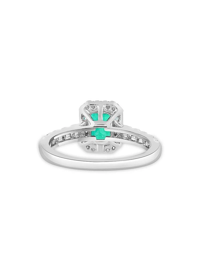 Saks Fifth Avenue Collection 18K White Gold, Emerald 
0.60 TCW Diamond Halo Ring 5