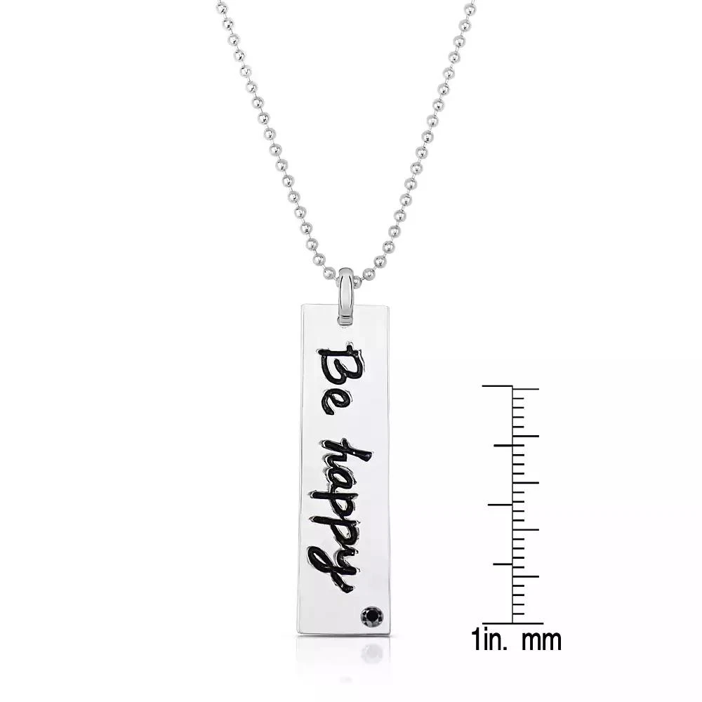 Rachel Glauber White Gold Plated "Be Happy" Pendant Necklace 4