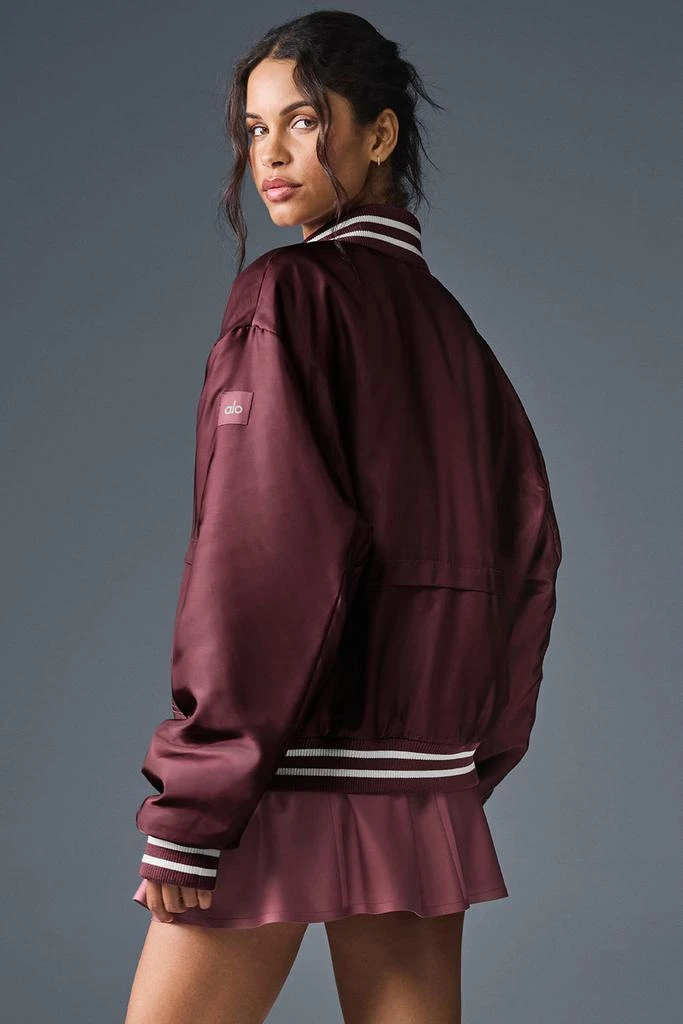 Alo Afterglow Varsity Jacket - Burgundy Truffle 4
