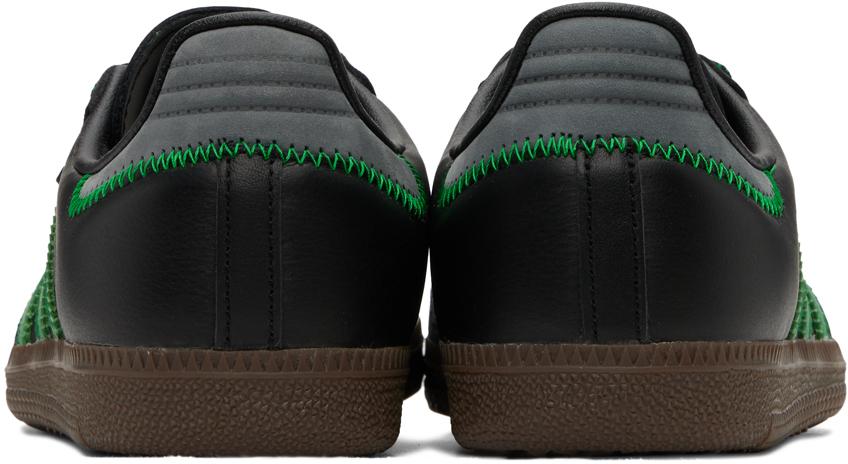 adidas Originals Black & Green Samba Sneakers