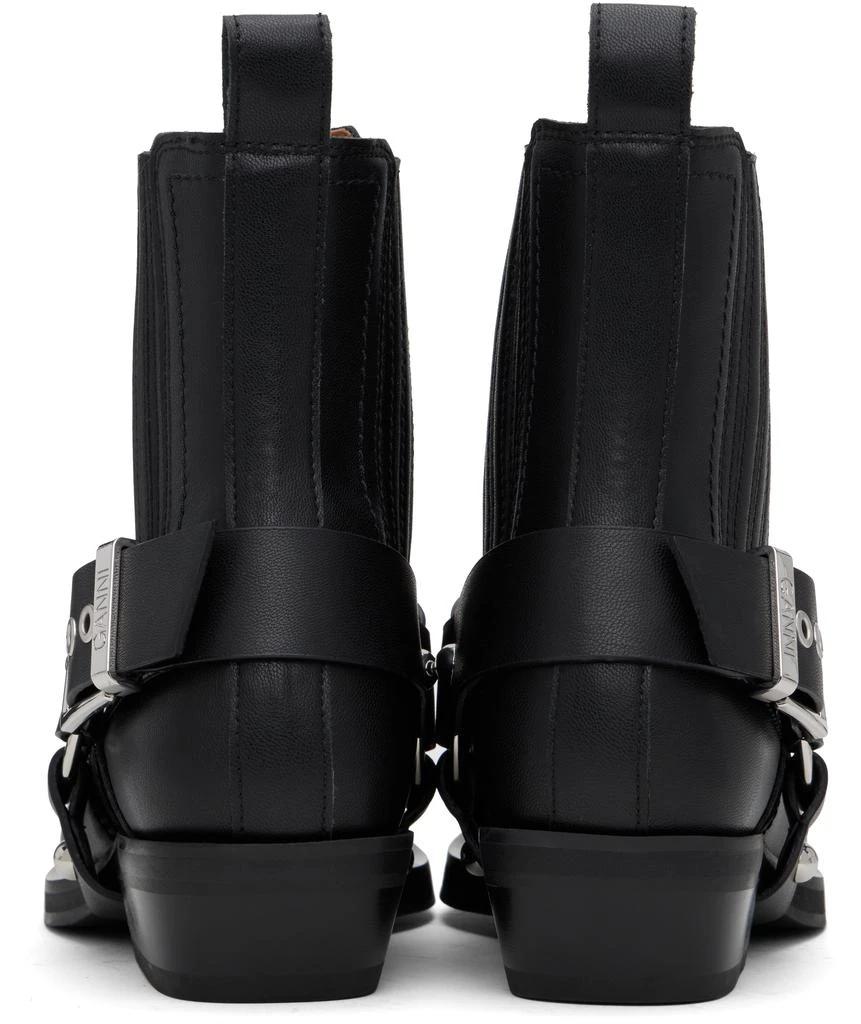 Ganni Black Low Cut Western Chelsea Boots 2