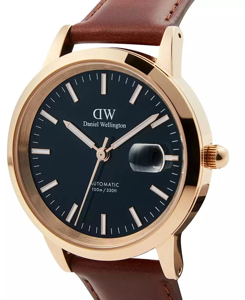 Daniel Wellington Unisex Automatic Brown Genuine Italian Chrome-Free Leather Watch, 40mm 4