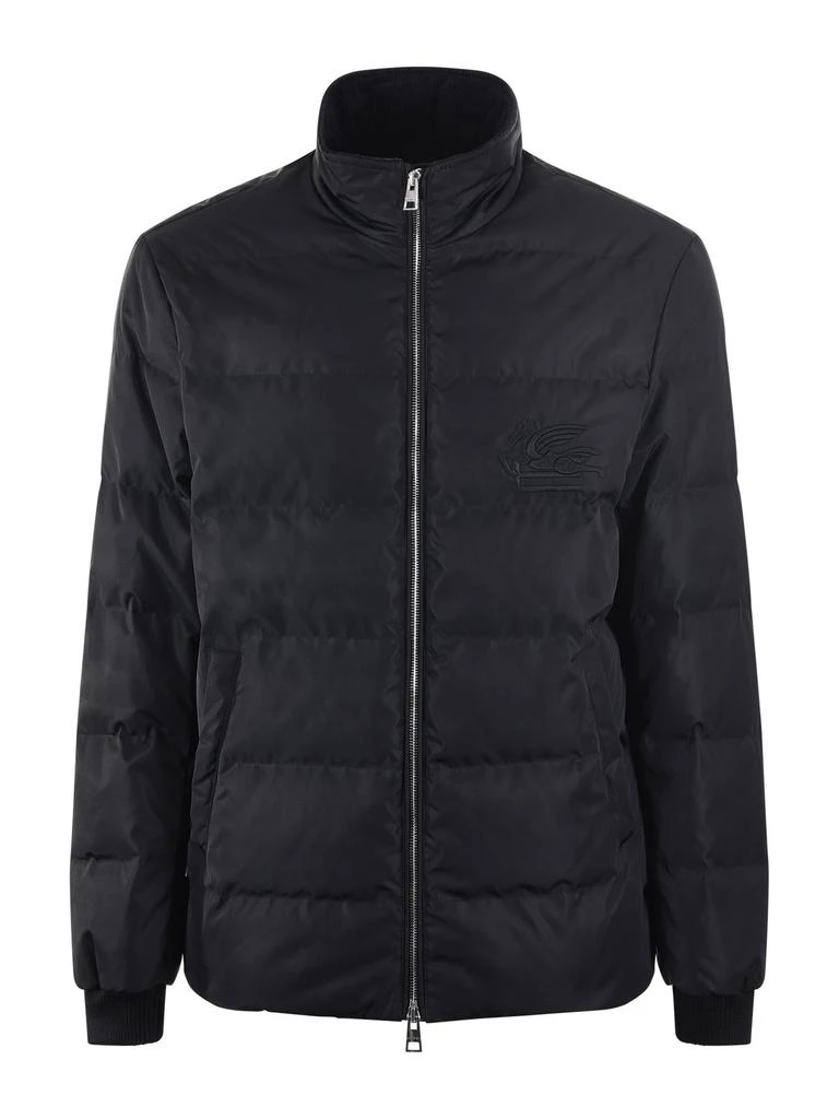 ETRO Etro Logo Embroidered Zip Up Padded Jacket