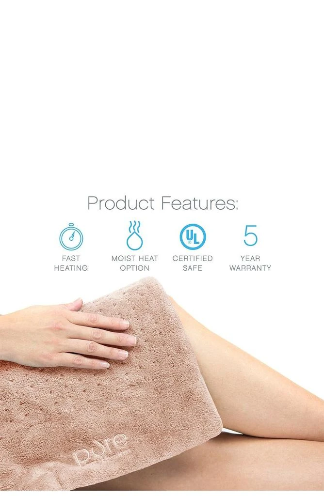 PURE ENRICHMENT PureRelief Deluxe Heating Pad - Mauve 3