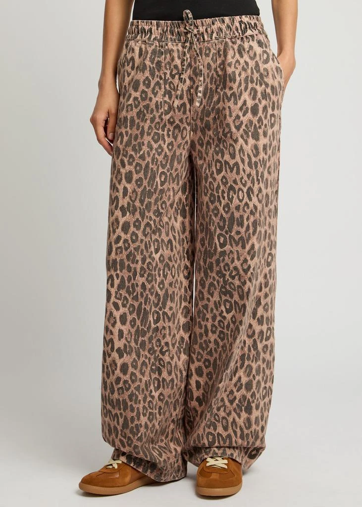 DAMSON MADDER Rafe leopard-print wide-leg jeans 2