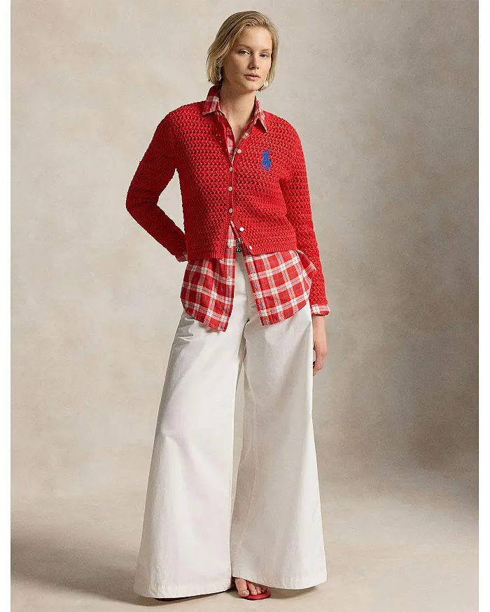 Ralph Lauren Big Pony Crochet Cardigan Sweater 2