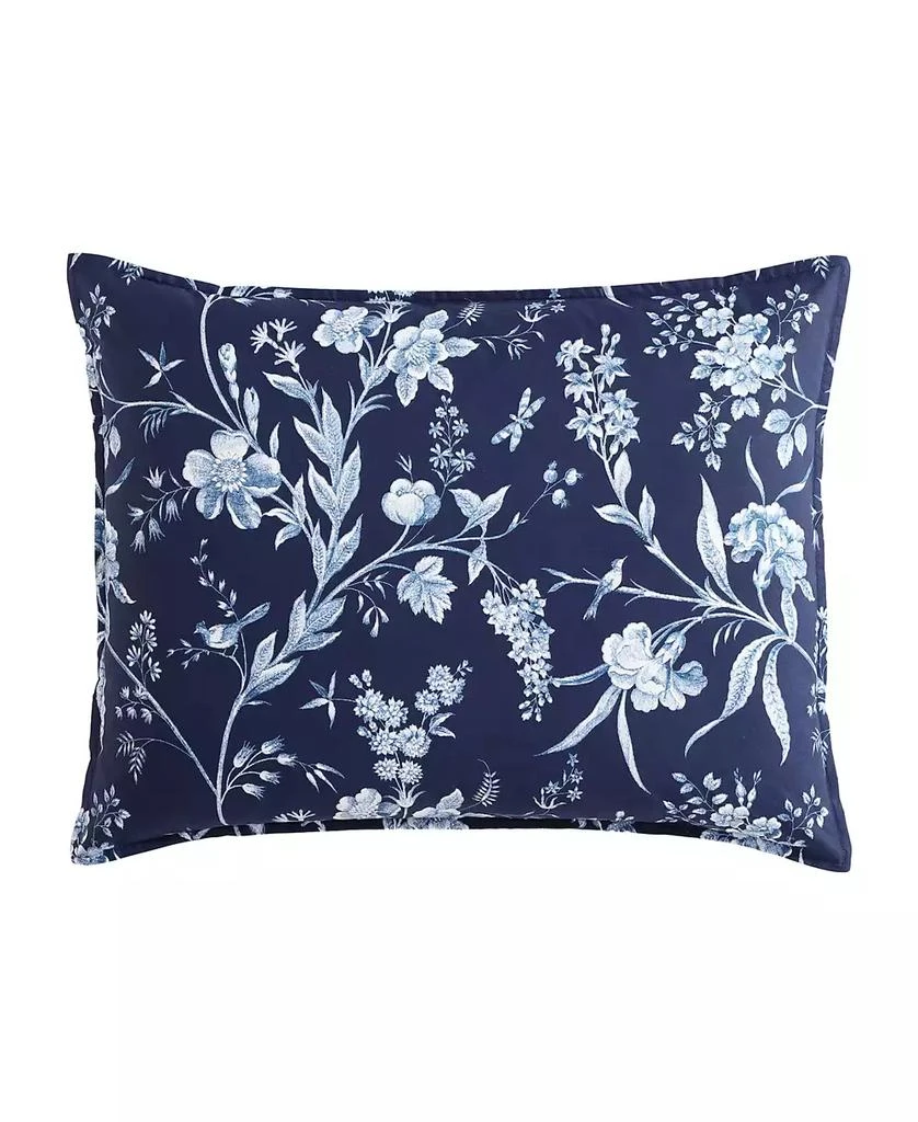 Laura Ashley Branch Toile Cotton Reversible 7 Piece Comforter Set, King 6