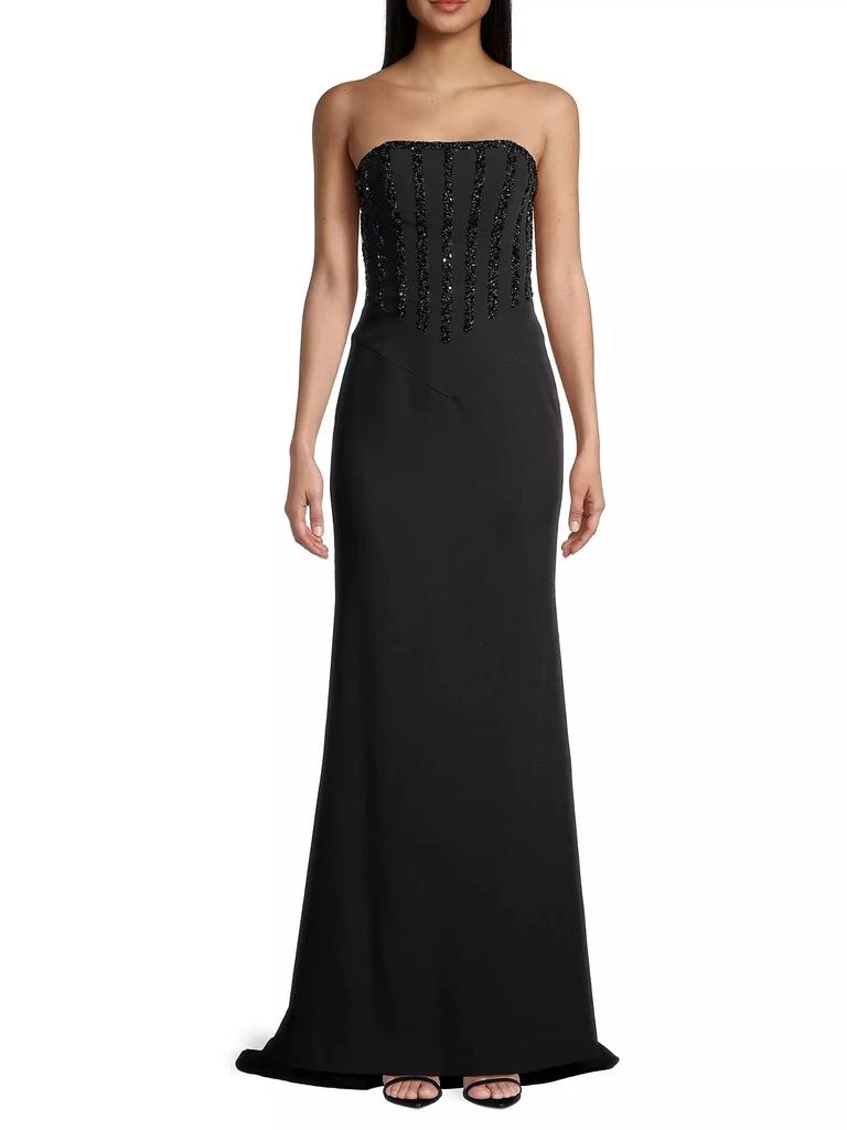 Basix Black Label Beaded Strapless Corset Gown 3