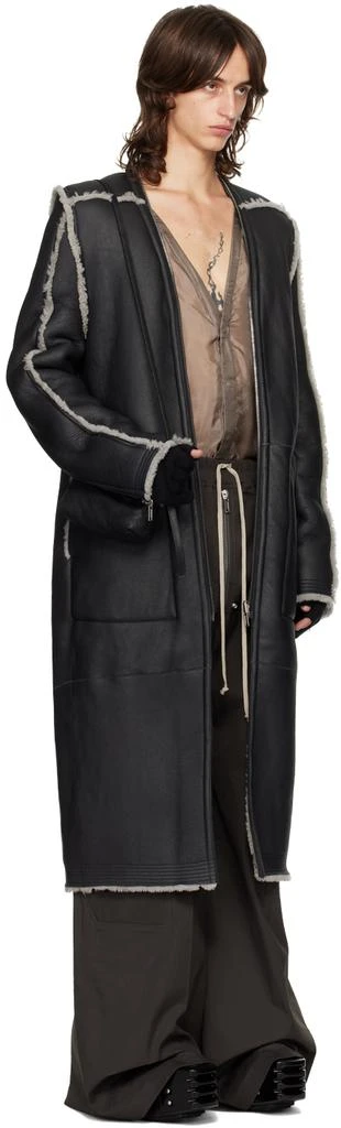 Rick Owens Black & Off-White Porterville Klaus Reversible Shearling Jacket 2