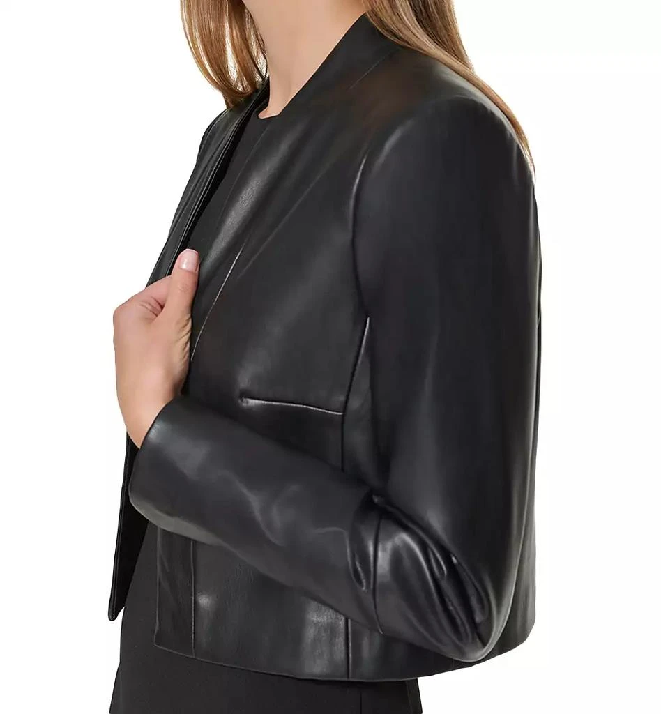 Calvin Klein Women's Faux-Leather Shrug 4