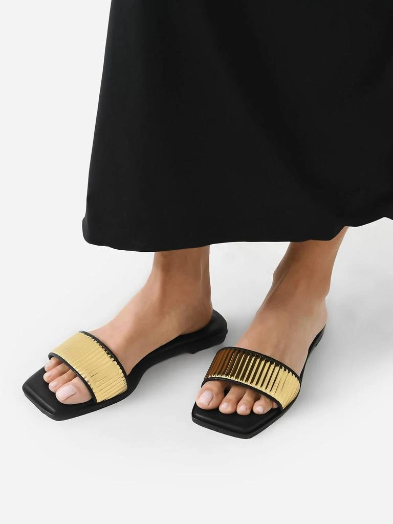 Jonathan Simkhai Women's Carter Textured Sandal In Black Gold 2
