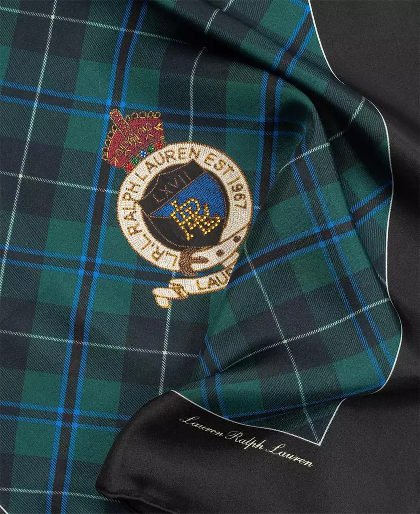 Ralph Lauren Gifting Plaid and Logo Square Scarf 3