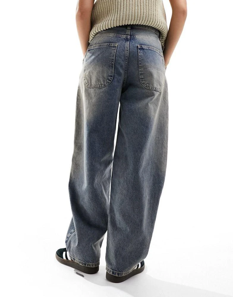 Bershka Bershka skater jeans in dark blue dirty 3