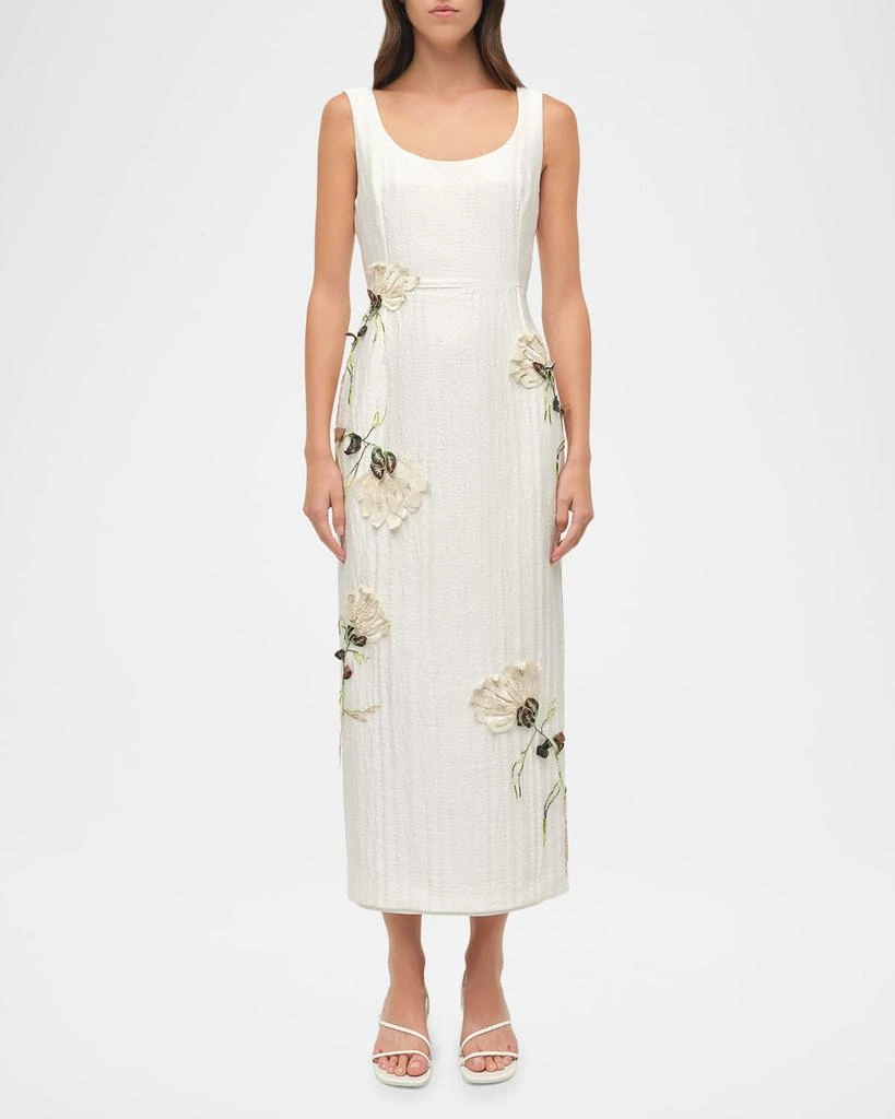 SIMKHAI Lilibeth Sleeveless Floral Applique Midi Dress 2