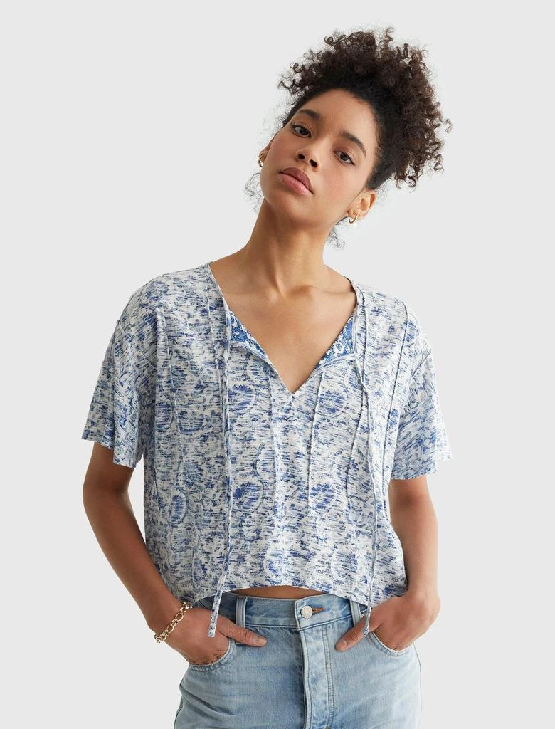 Lucky Brand Women's Pintuck Hi-Low Top 6